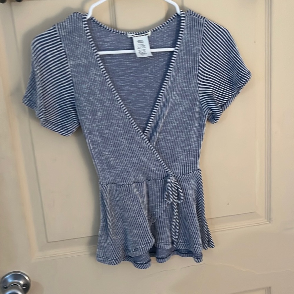 Caution to the wind blouse- medium size dress shirt